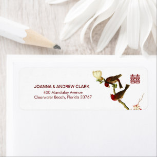 Etiqueta Amar las aves florecientes y las flores Bodas chin