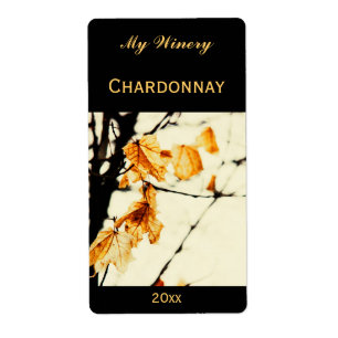 etiqueta amarilla de la botella de vino de las