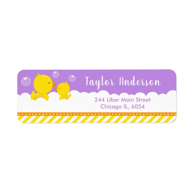 Etiqueta Amarillo y púrpura dudoso de caucho (Frente)