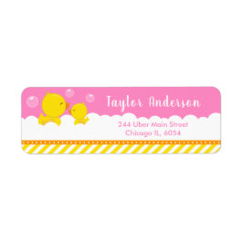 Etiqueta Amarillo y rosa dudoso de goma