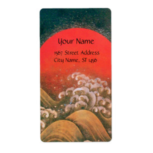 Etiqueta AMATERASU , SUN GODDESS Red Black Brown