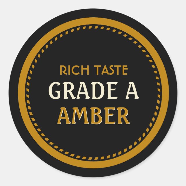 Etiqueta Amber Black and Gold de grado A de jarabe (Anverso)