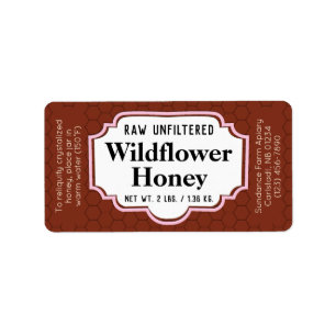 Etiqueta Amber Honeycomb Honey Jar