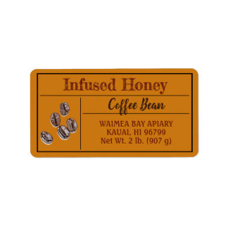 Etiqueta Amber Oscuro con miel para café