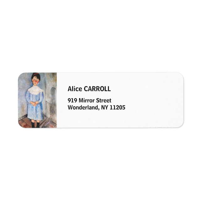 Etiqueta Amedeo Modigliani - Niña pequeña de azul (Frente)