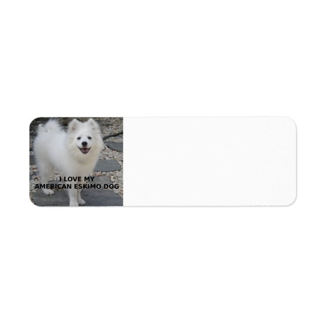 Etiqueta American_Eskimo_Dog_love con foto (Frente)