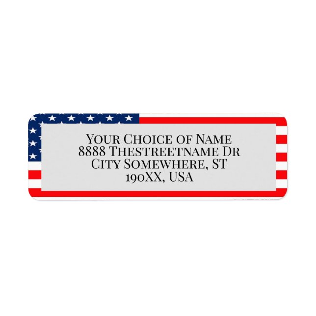Etiqueta American Flag Patriotic U.S. Home (Frente)