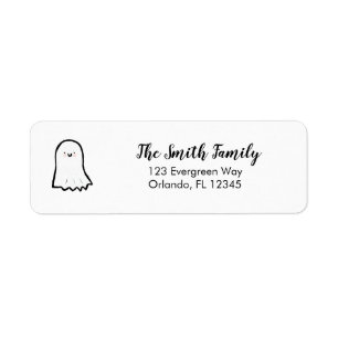Etiqueta Amigable Fantasma Halloween Spooky