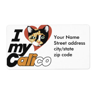 Etiqueta Amo a mi gato CALICO