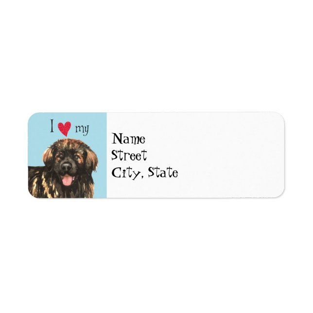 Etiqueta Amo a mi Leonberger (Frente)
