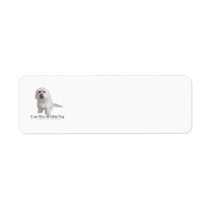Etiqueta Amo a mi pequeño perro blanco - Havanés
