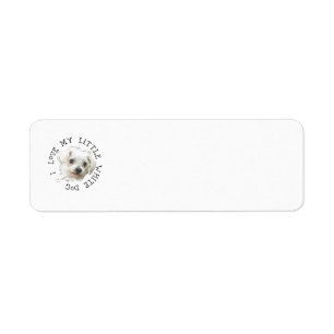 Etiqueta Amo a mi pequeño perro blanco - Maltés