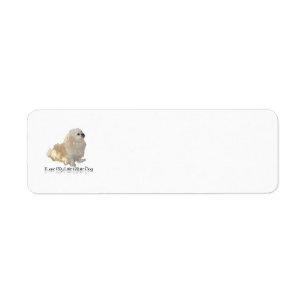 Etiqueta Amo a mi pequeño perro blanco - Pekingese !