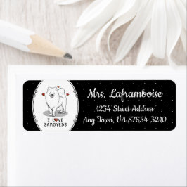 Etiqueta Amo a Samoyeds - Perro lindo