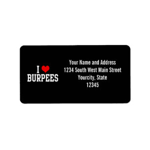 Etiqueta Amo Burpees, aptitud