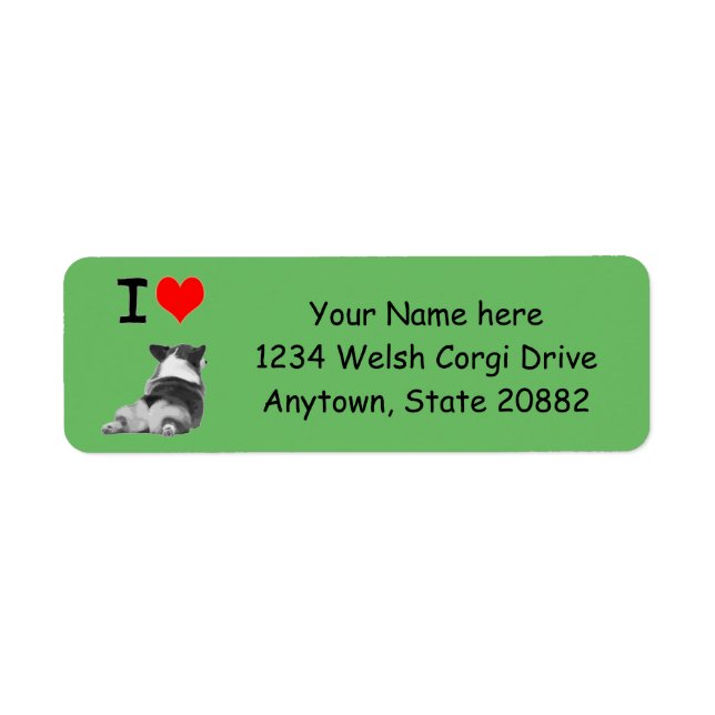 Etiqueta Amo Corgis (Frente)