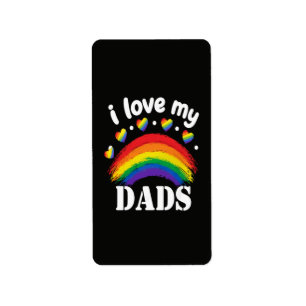 Etiqueta Amo el Orgullo Arcoíris de mis Papás