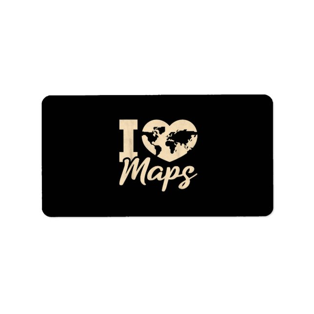 Etiqueta Amo los mapas, Geografía (Frente)
