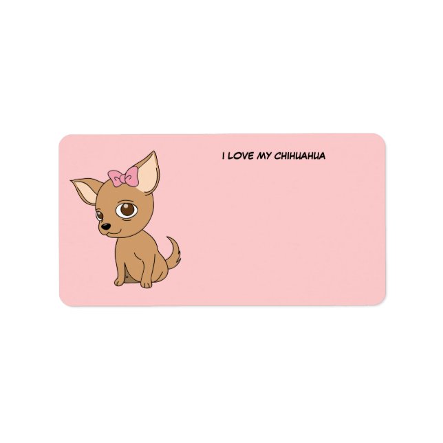 Etiqueta Amo mi Chihuahua (Frente)