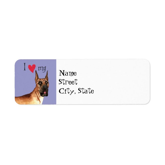 Etiqueta Amo mi Gran Dane (Frente)