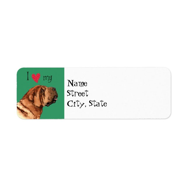 Etiqueta Amo mi Shar-Pei chino (Frente)