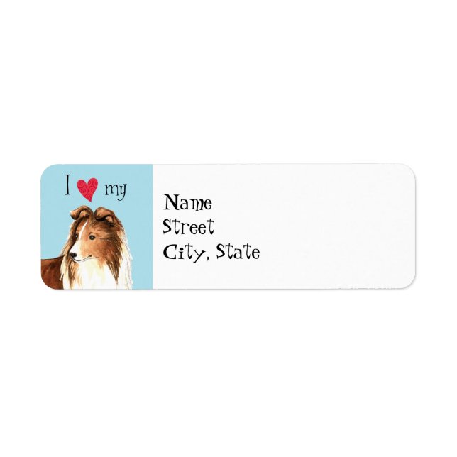 Etiqueta Amo mi Sheltie (Frente)