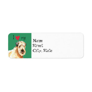 Etiqueta Amo mi Terrier de trigo revestido suave