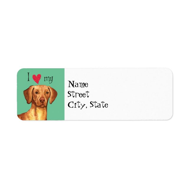 Etiqueta Amo mi Vizsla (Frente)