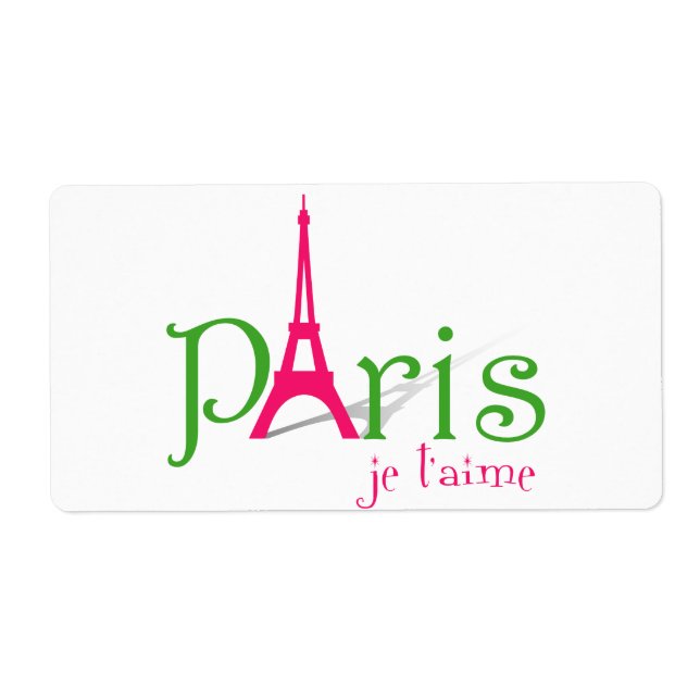 Etiqueta Amo París (Frente)