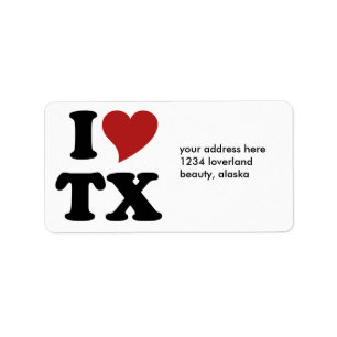 Etiqueta Amo Texas