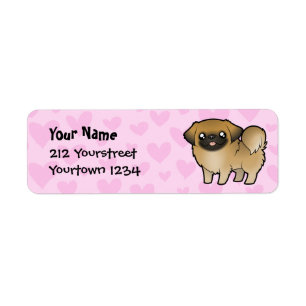 Etiqueta Amor de Pekingese (perrito cortado)