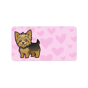 Etiqueta Amor de Yorkshire Terrier (pelo corto ningún arco
