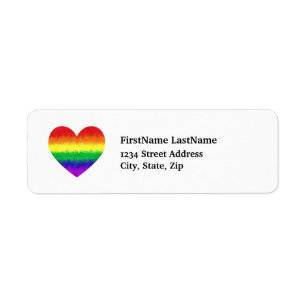 Etiqueta Amor geométrico del corazón LGBT del arco iris d