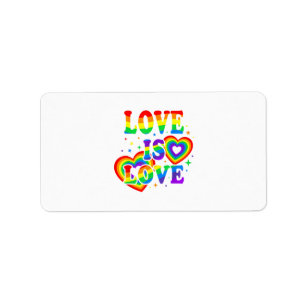 Etiqueta Amor LGBTQ es Amor Orgullo Gay Bandera del Arcoíri