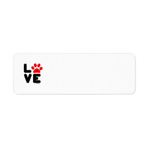 Etiqueta AMOR - negro/rojo