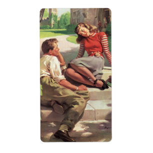 Etiqueta Amor y romance vintage, novios en secundaria