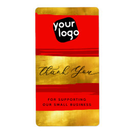 Etiqueta Añadir logotipo y código QR Moderno Gracias Person