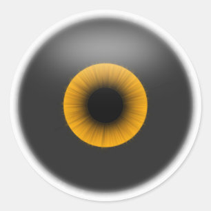 Etiqueta anaranjada del pegatina del globo del ojo
