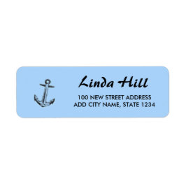 Etiqueta Ancla de barco sobre azul