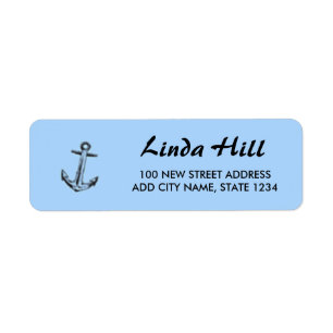 Etiqueta Ancla de barco sobre azul