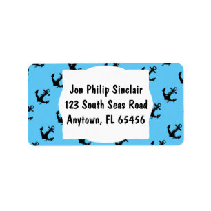 Etiqueta Anclaje de barco negro