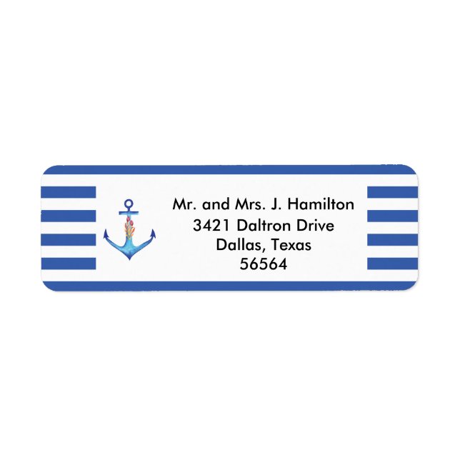 Etiqueta Anclaje de diamantes Fabulous Ocean Boda (Frente)