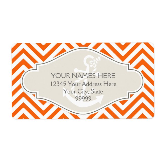 Etiqueta Anclaje náutico moderno de la banda de Chevron Pre (Frente)