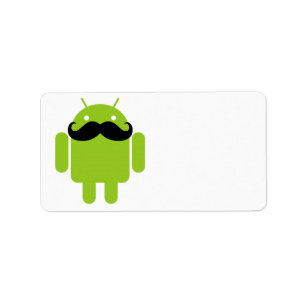 Etiqueta Android Robot Mustache