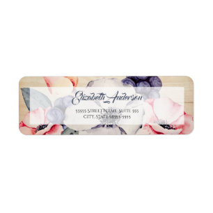 Etiqueta Anémona Floral Rosa Rústica
