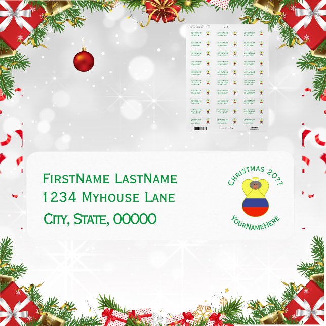 Etiqueta Ángel de Abuelita colombiano para Navidades (Subido por el creador)