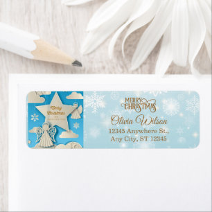Etiqueta Ángel Elegante de Papel Recortado, Navidad de Invi