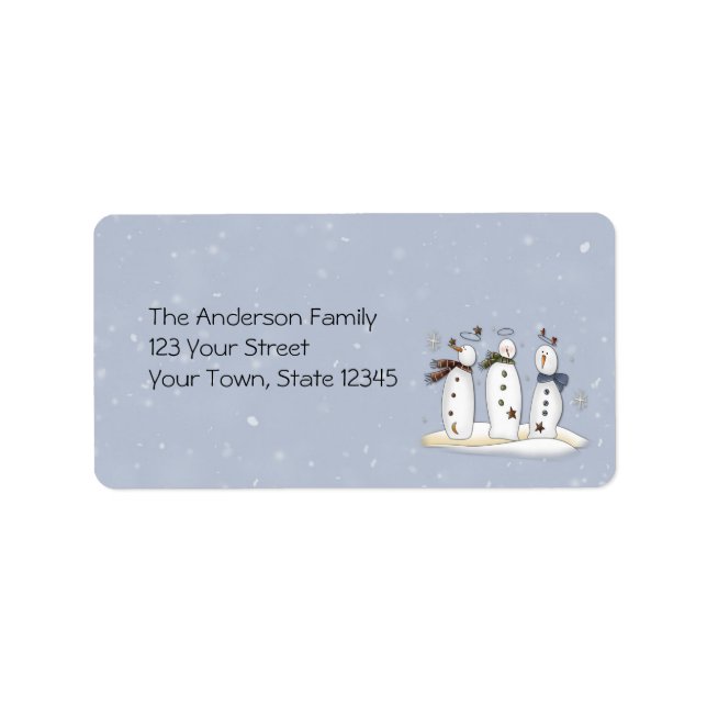 Etiqueta Angels Snowmen (Frente)