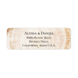 Etiqueta Anillo de corteza de árbol de grano de madera rúst