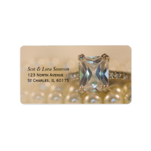 Etiqueta Anillo de diamantes de la Princesa y Boda de Perla